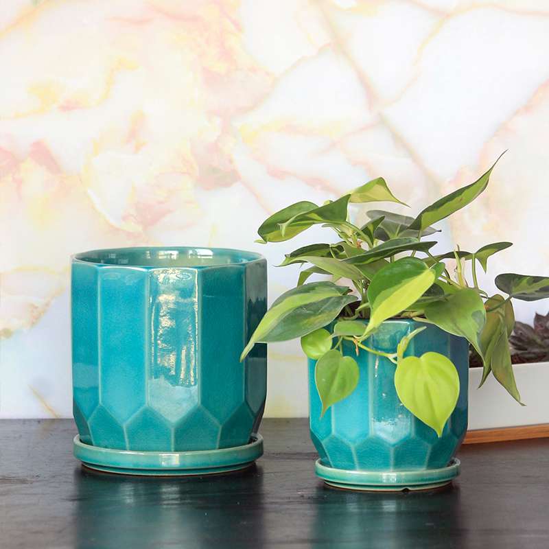 Ocean Green – Glazed Ceramic Planter